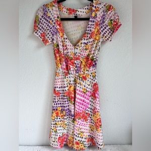 VINTAGE FREE PEOPLE Puff short sleeve floral dress size XS